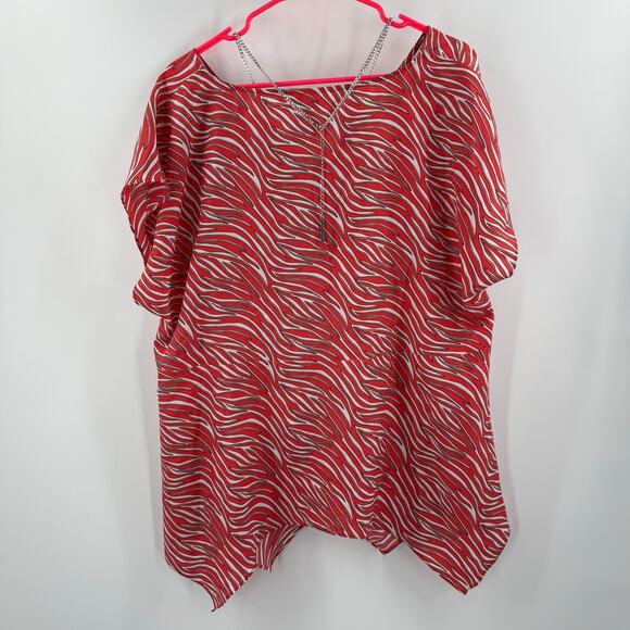 Michael Michael Kors Blouse SZ Extra Large NEW Zebra Chain Necklace Top NWOT - Picture 4 of 14